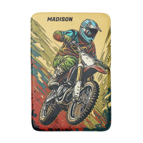 Custom Name Motocross Bath Mat