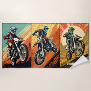 Custom Name Motocross Beach Towel