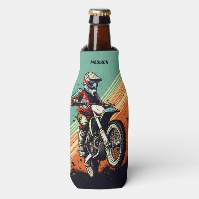Custom Name Motocross Bottle Cooler (Bottle Front)