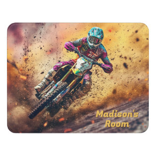 Custom Name Motocross Door Sign