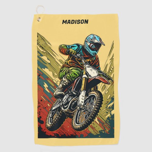 Custom Name Motocross Golf Towel