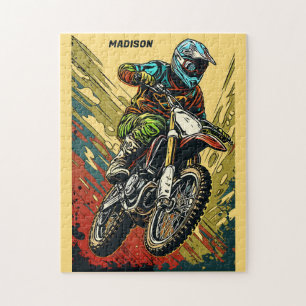 Custom Name Motocross Jigsaw Puzzle