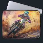 Custom Name Motocross Laptop Sleeve<br><div class="desc">See my store for more sports items.</div>