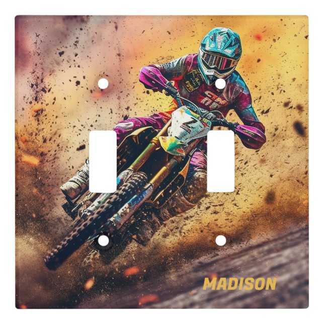 Custom Name Motocross Light Switch Cover (Front)