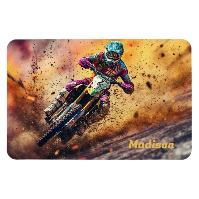 Custom Name Motocross Magnet (Horizontal)