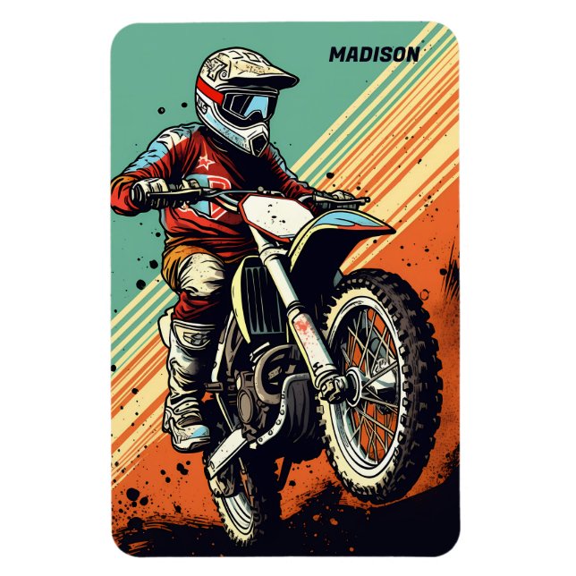 Custom Name Motocross Magnet (Vertical)