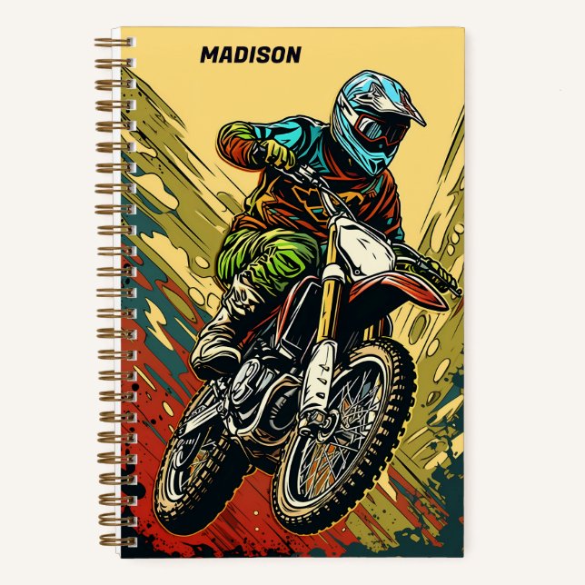 Custom Name Motocross Notebook (Front)
