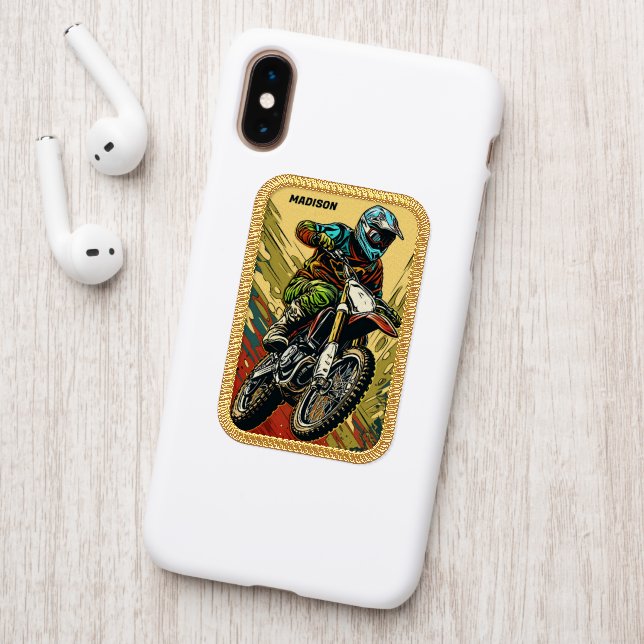 Custom Name Motocross Patch (On Phone Back)