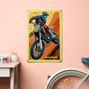 Custom Name Motocross Pennant