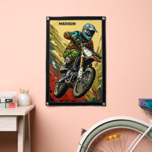 Custom Name Motocross Pennant