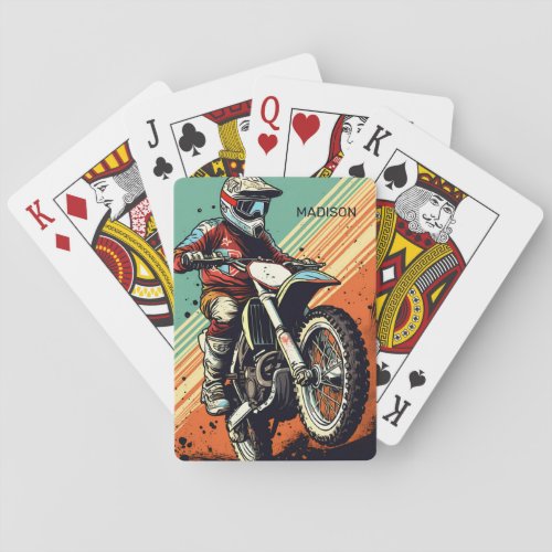 Custom Name Motocross Playing Cards