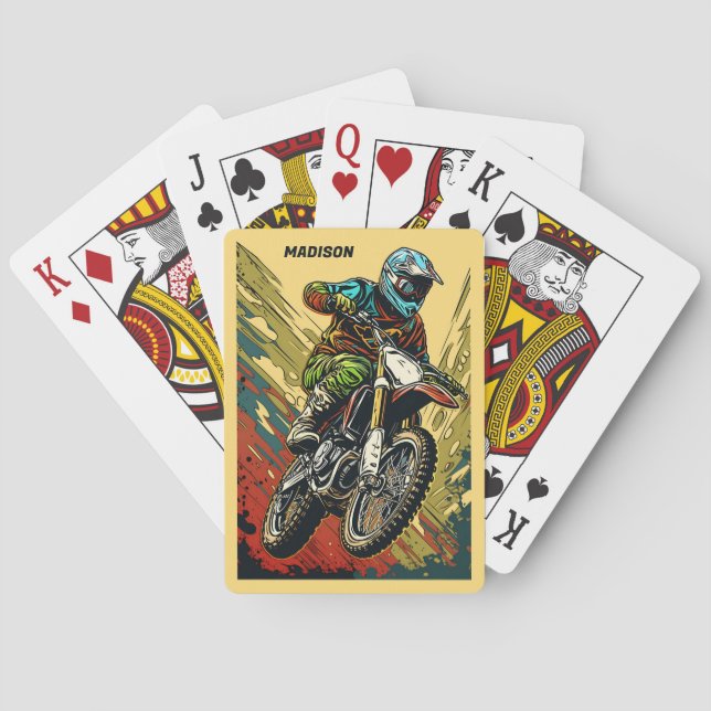 Custom Name Motocross Poker Cards (Back)