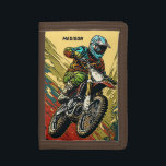 Custom Name Motocross Trifold Wallet<br><div class="desc">See my store for more sports items.</div>