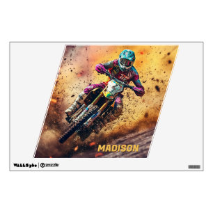 Custom Name Motocross Wall Decal