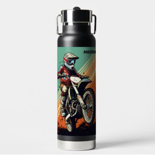 Custom Name Motocross Water Bottle
