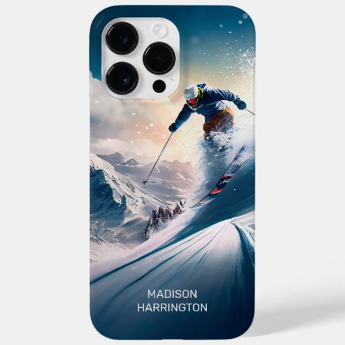 Custom Name Mountain Skier Case_Mate iPhone 14 Pro Max Case