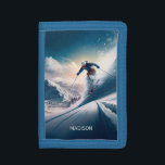 Custom Name Mountain Skier Trifold Wallet<br><div class="desc">See my store for more sports items.</div>