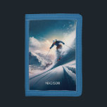 Custom Name Mountain Skier Trifold Wallet<br><div class="desc">See my store for more sports items.</div>