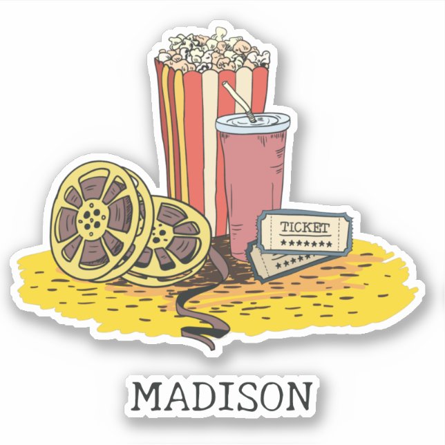 Custom Name Movie Buff Sticker