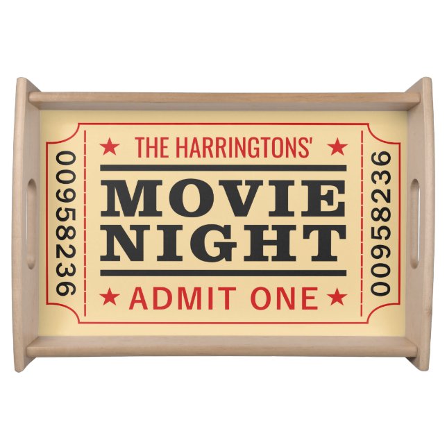 Custom Name Movie Night Serving Tray (Front)