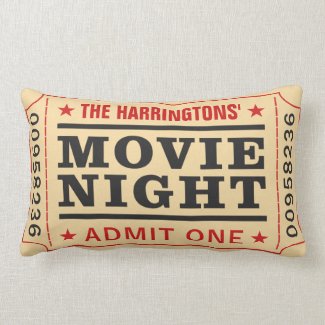 Custom Name “Movie Ticket” throw pillows