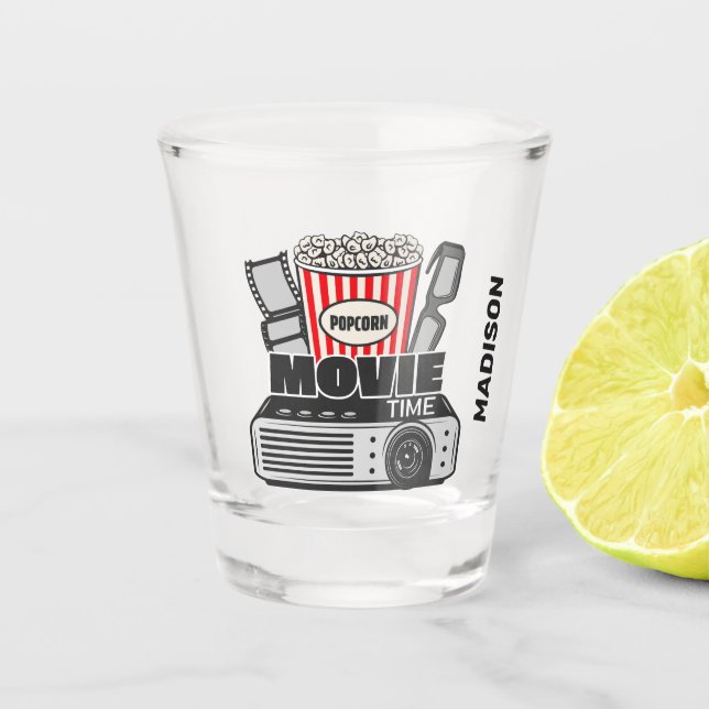 Custom Name Movie Time Shot Glass (Front)