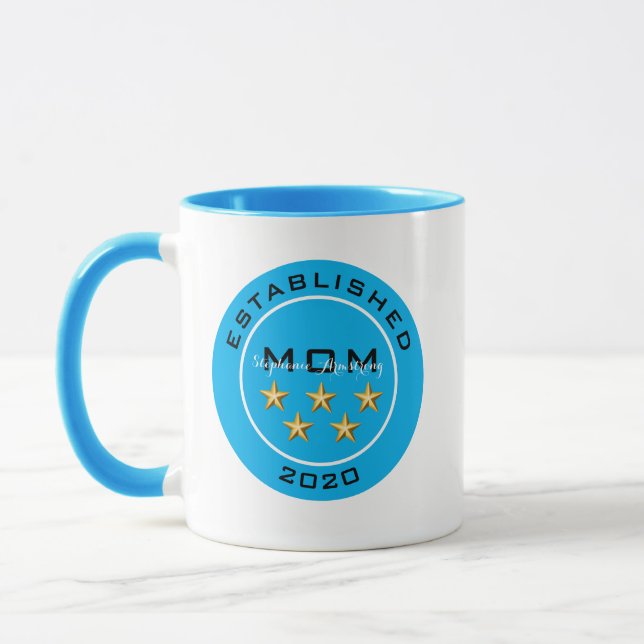 Custom Name Mug, Five Star Mom Mother's Day Gift Mug (Left)