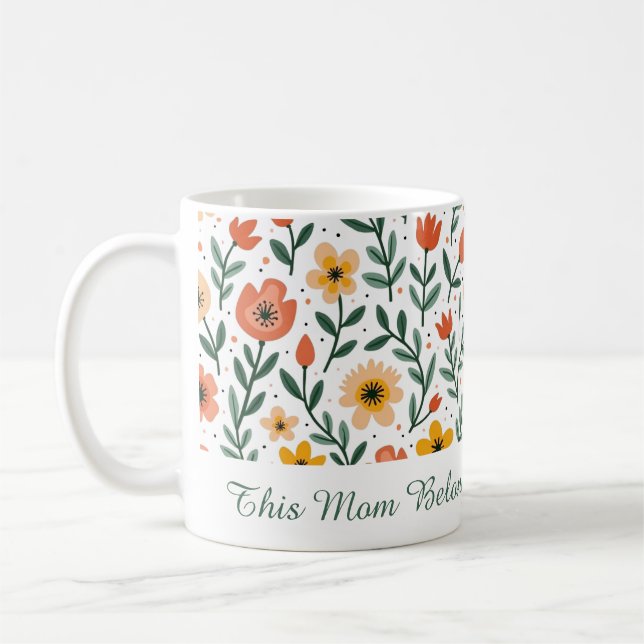 Custom Name Mug for Mom – “This Mother Belongs To” (Left)