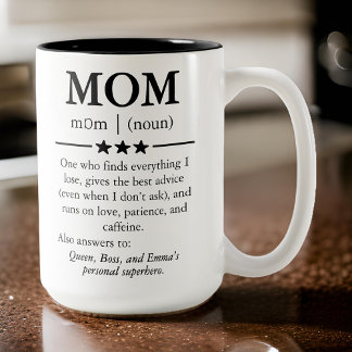 Custom name mug, Gift for mom, Mothers day gift Two-Tone Coffee Mug