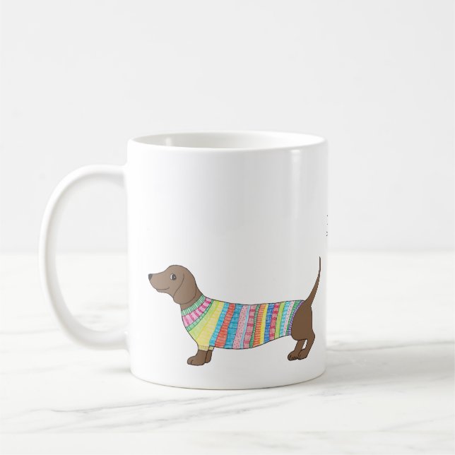 Custom Name Mug Personalized Dachshund Wiener mug (Left)