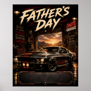 Custom Name Muscle Car Father's Day Poster Gift