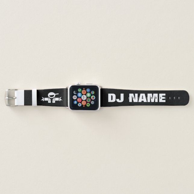 Custom name Music DJ Apple watch strap (Front)