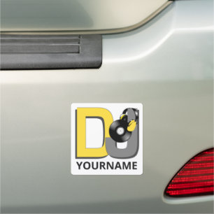 Custom Name Music DJ Car Magnet