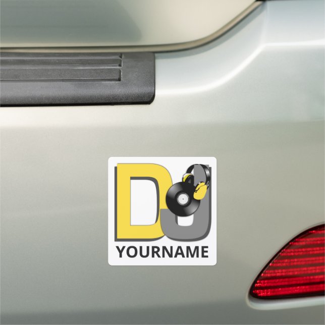 Custom Name Music DJ Car Magnet (In Situ)