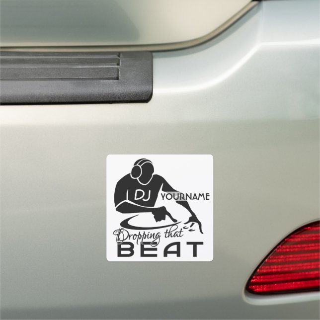Custom Name Music DJ Car Magnet (In Situ)