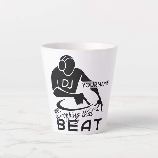 Custom name Music DJ Latte Mug (Front)