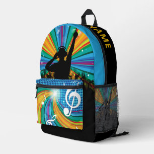 Custom Name Music DJ Printed Backpack