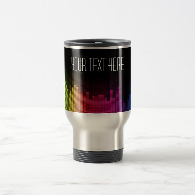 Custom Name Music Equalizer Teacher Student Travel Mug (Center)