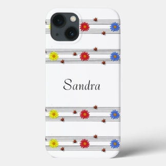 Custom Name Music Notes  iPhone 13 Case