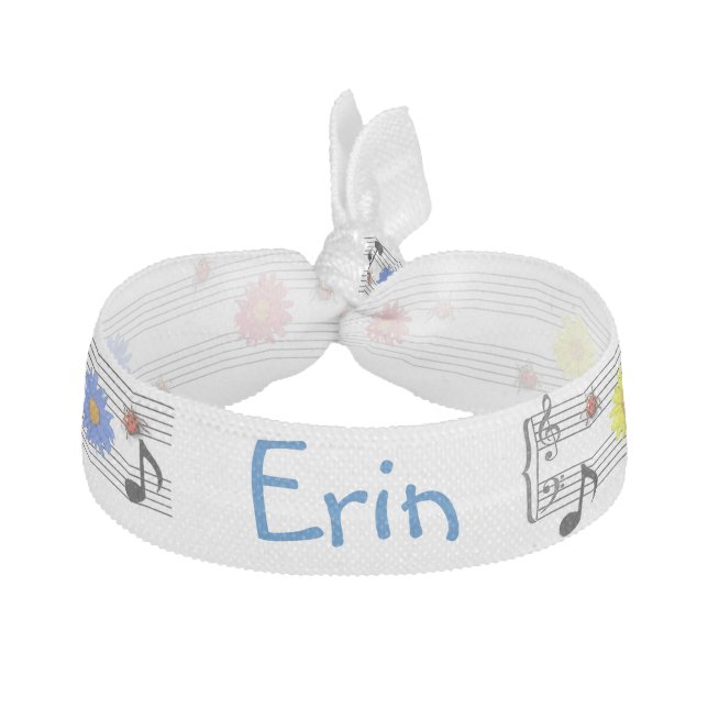 Custom Name Music Notes Hair Tie (Front)