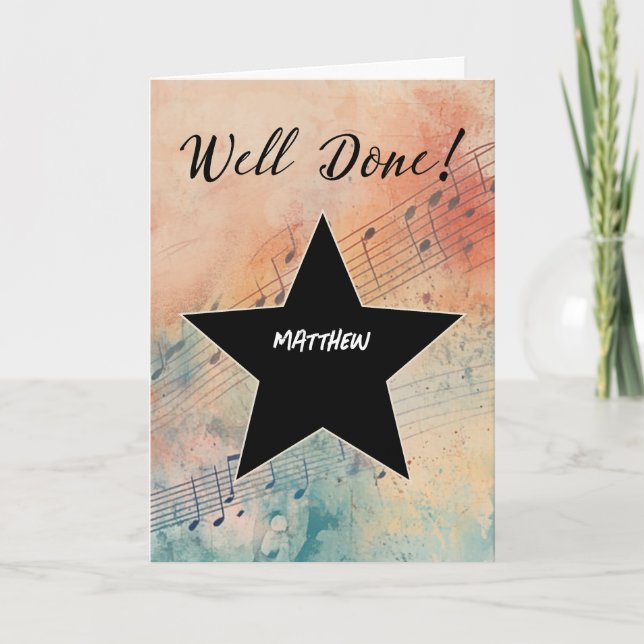 Custom Name Music Performance Congratulations Card (Front)