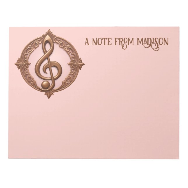 Custom Name Musical Clef Note (Front)