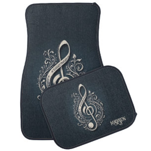 Custom Name Musical Clef Note Car Floor Mat
