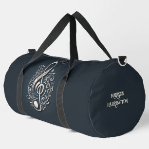 Custom Name Musical Clef Note Duffle Bag