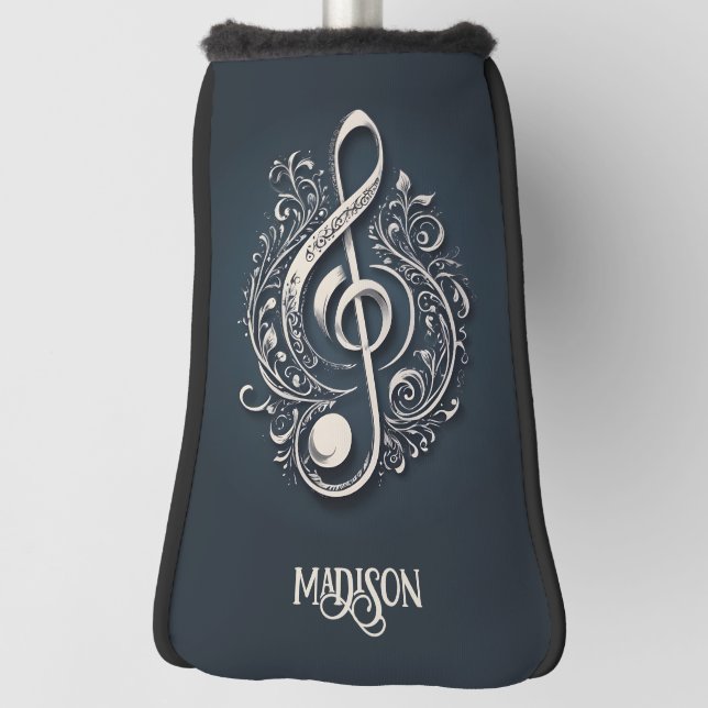 Custom Name Musical Clef Note Golf Head Cover (Rotate 90)
