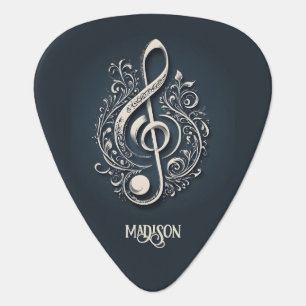 Custom Name Musical Clef Note Guitar Pick