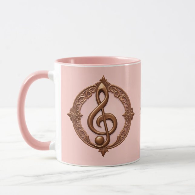 Custom Name Musical Clef Note Mug (Left)