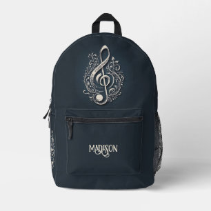 Custom Name Musical Clef Note Printed Backpack