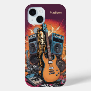 Custom Name Musical Instruments iPhone 15 Case