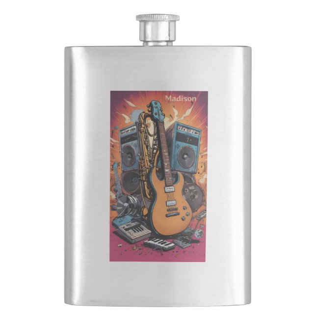 Custom Name Musical Instruments Flask (Front)